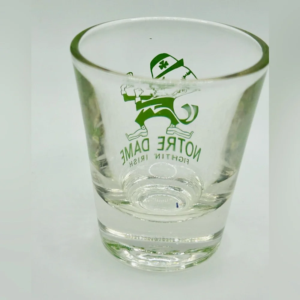 Vintage University Of Notre Dame Small Shot Glass Fighting Irish Collegiate
